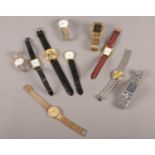 A collection of gents quartz wristwatches. Sekonda, Lorus, Rotary