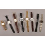 A collection of gents wristwatches. Two radio controlled, Citron, Aramis etc