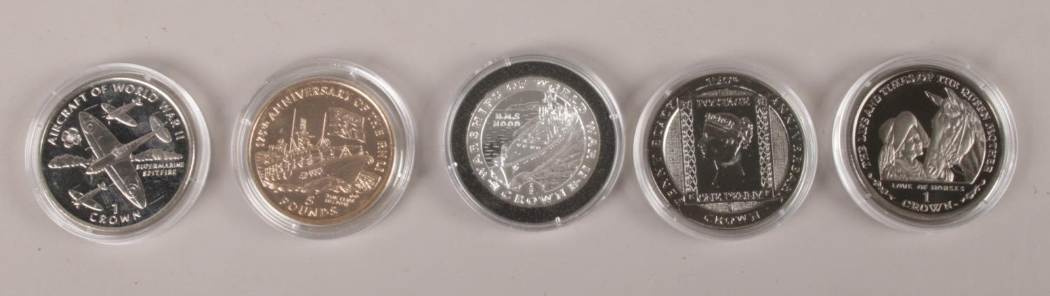 Five boxed Pobjoy mint coins from Gibraltar and Isle of Man. To include a Penny Black Anniversary - Image 2 of 2
