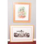 A series of three limited edition prints focusing on F1 driver Jean Alesi. All signed by the