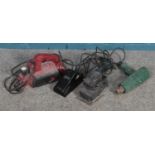 A small selection of mainly power tools. To include sander and planer, along with a Motorola