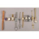 A selection of ten vintage watches. To include Seiko, Santima and Citron. Some are missing straps