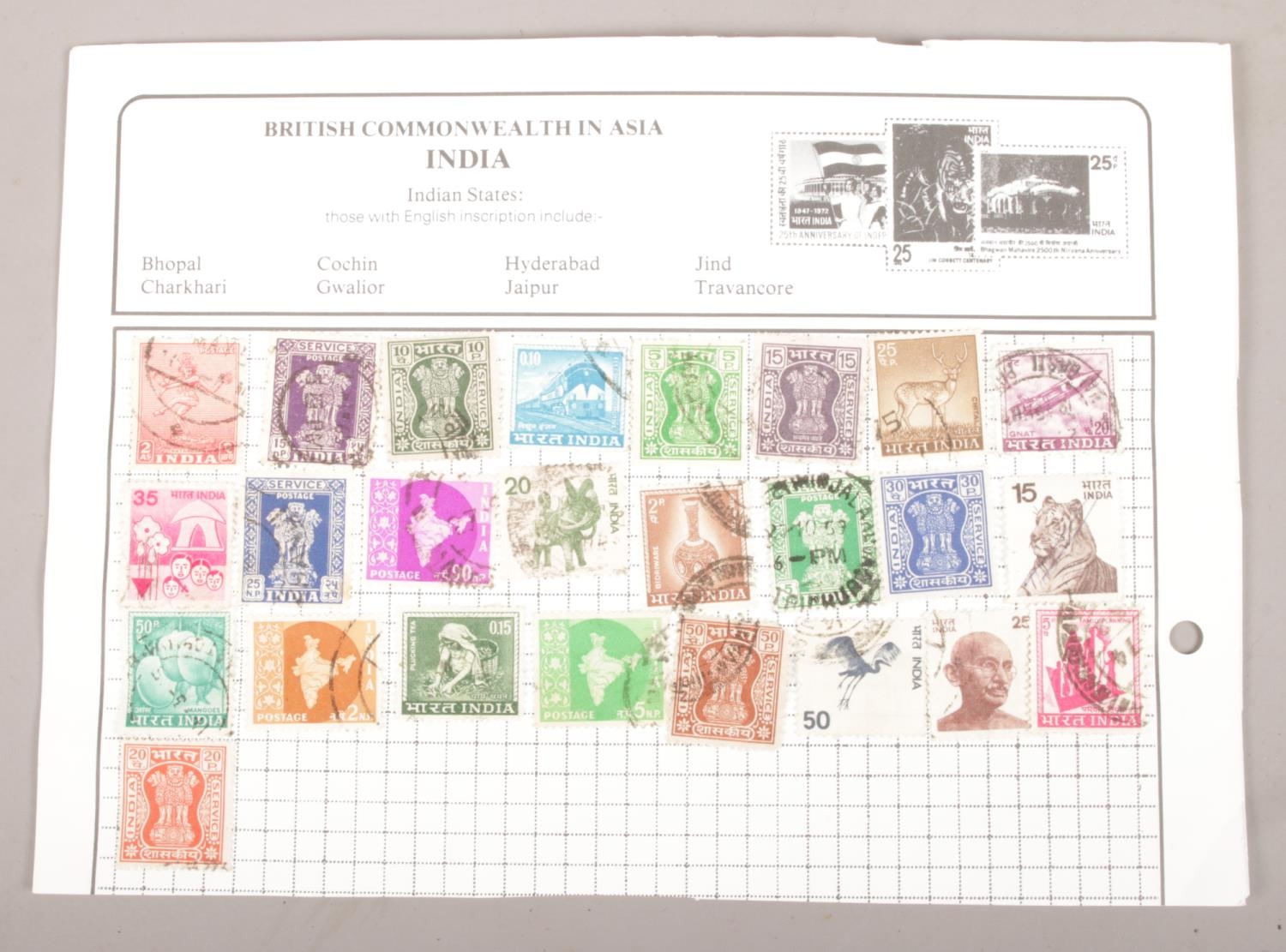 A small album of Indian stamps along with a sheet from Victoria to George VI and a sheet from - Image 3 of 4