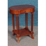 A small yewood side table with single drawer.