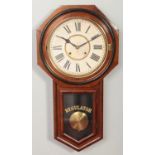 A 19th century mahogany Ansonia cased 8 day regulator wall clock.