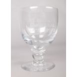 A limited edition glass etched goblet celebrating 900th Anniversary of Lincoln Cathedral 1072-