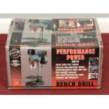 A boxed Performance Power CH10 bench drill.