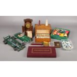 A collection of games. To include Aramith pool balls, dominoes, cards and scale model of cars