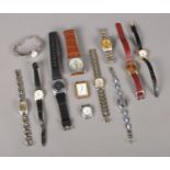 A tin of ladies wristwatches. Including Timex, Provita, etc.