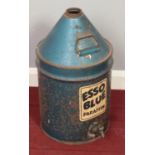 An enamelled Esso Blue paraffin can with dispenser.