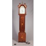 A Robert Darling of Edinburgh mahogany longcase clock, with scrolled pediment and bird perched on