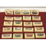 A large collection of boxed Matchbox models of yesteryear die cast vehicles.