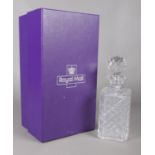 A boxed Edinburgh crystal continental decanter. Presented in a Royal Mail fabric lined box. H: 26cm.