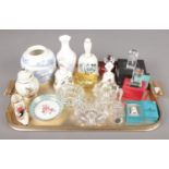 An assortment of ceramics and glassware. To include Crystal Impressions and Swarovski
