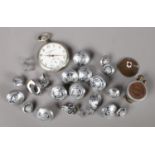 A quantity of police buttons along with a Otto Zuckschwerdt white metal pocket watch.