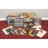 Three boxes of LP vinyl records. Beatles, Tom Jones, Elton John, Gladys Knight & the pips, Four Tops