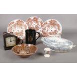 A quantity of miscellaneous. Royal Crown Derby 'Olde Avesbury' plates, Wade tortoise ash tray,