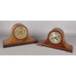 Two dome shaped mantel clocks. Including mahogany cased example, etc.
