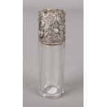 A Victorian Simpson Morton silver topped scent bottle.