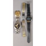 A set of three men's watches, to include Bulova Accutron watch face and Bulova strap.