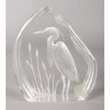 A Dartington glass paperweight signed on the base by Alfred Capredoni. H: 14cm, W: 12cm.