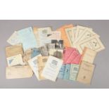 A collection of 1940s documents, mostly relating to world war two. Includes home front and ARP, hand