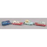 Four Corgi Toys diecast vehicles. Including Superior Ambulances, Wall's Ice Cream Van and Commer 3/4