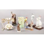 A collection of miscellaneous. A novelty musical decanter 'The last shot', Royal Albert Old