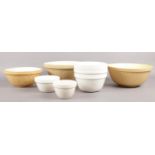 A quantity of ceramic mixing bowls. (8) Mason Cash -No 18, 5, 48s, T.G. Green Pudding Basin etc