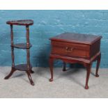 A quantity of occasional furniture. Mahogany side table with drawer (52cm heigh 47cm width) &