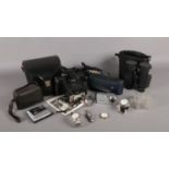 A quantity of miscellaneous. Camera's, watches, binoculars, including Sony Cybershot, Polaroid etc