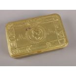 WWl Princess Mary's Christmas Gift Box 1914. An embossed brass box with a profile of Princess Mary