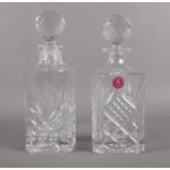 A Royal Albert cut crystal decanter & another similar.