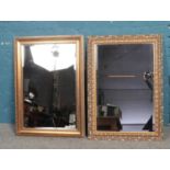 Two gilt framed bevel edged mirrors. (90cm height 62cm width)