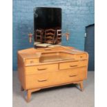 A G Plan E.Gomme dressing table with matching small chair and bedside cabinet.