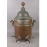 A vintage copper tea urn. 57cm height.