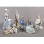 Six Nao by Lladro figurines. (tallest 29cm)