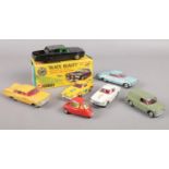Seven Corgi Toys diecast cars. Including Boxed Green Hornet Black Beauty, Volvo P. 1800, Chevrolet