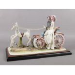 A Zam Piva figurine. Bride & Groom on horse drawn carriage, limited edition 50/2000, (25cm height