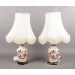 A quantity of table lamps & shades. A pair of Mason's Red Mandalay table lamps together with a