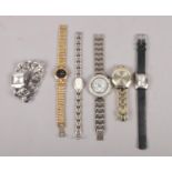 A collection of six ladies dress wrist watches. To include a Seiko and River Island etc.