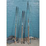 A quantity of fishing rods. (3). Shakespeare Catcher No1842, IB & WA Match 13' etc