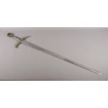 A replica Robin of Locksley Earl of Huntington sword. Blade length: 99cm. Severe damage to handle.