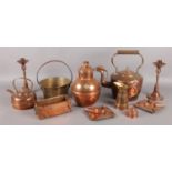 A large quantity of copper and brassware. To include Martin's of Guernsey '1 pot' milk can, a pair
