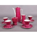A Polish part coffee set. (13) Cmielow, coffee pot, cups/saucers, jug etc