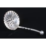 A Victorian silver sifter spoon assayed Birmingham 1895. 20g.