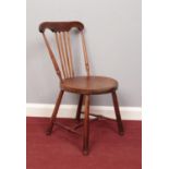 A spindle back chair. Marked W.V. 592 (69cm height 42cm width)