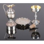 An early 20th century cased four piece silver travel communion set. Assayed Birmingham 1913 by