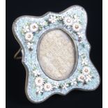 A 19th century mosaic photograph frame with daisy border. Aperture 4.5cm x 3.5cm. Minor losses to