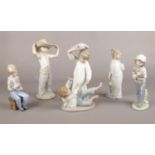 Five Nao by Lladro figurines. 28cm height.